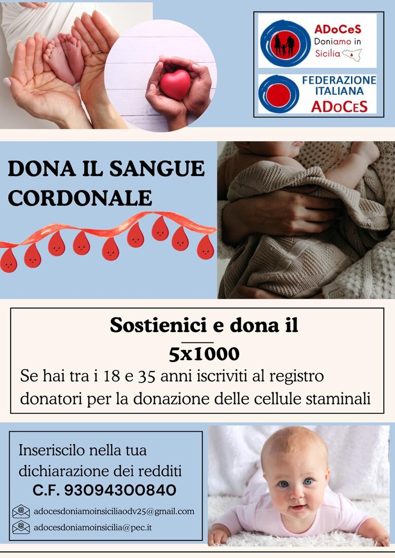 Locandina ADoCeS: dona il sangue cordonale